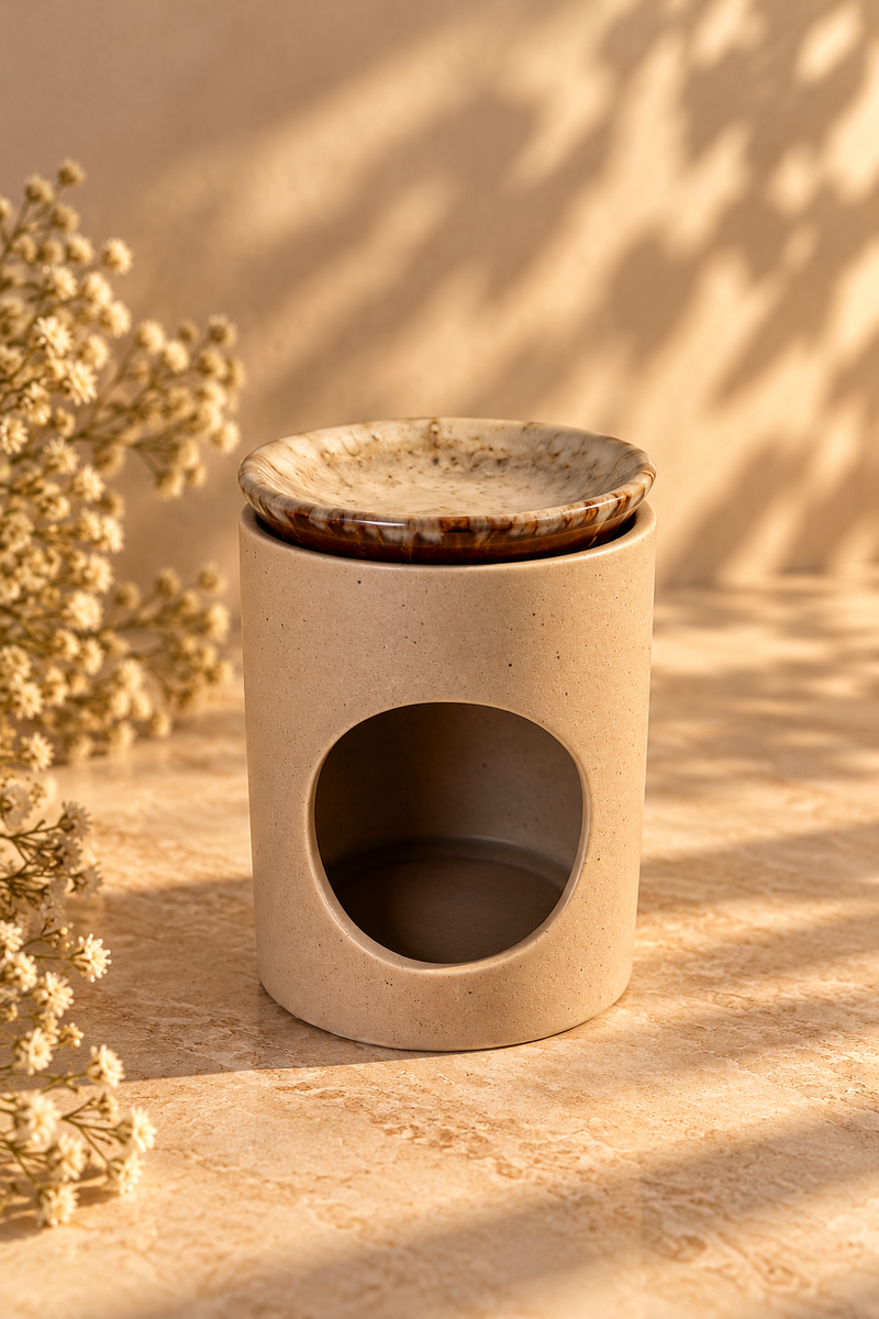 Cream Crackled Wax Burner